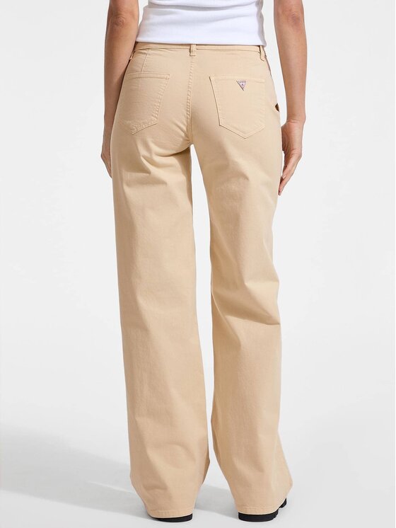 Guess Jeans Guess Jeans Kalhoty z materiálu 174921 Béžová Slim Fit