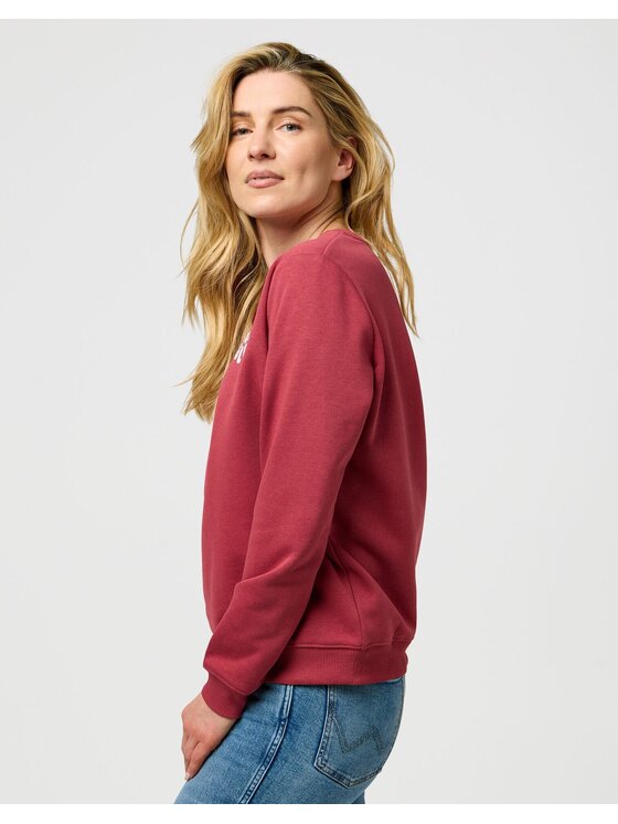 Wrangler Wrangler Bluzka REGULAR SWEAT Czerwony Regular Fit