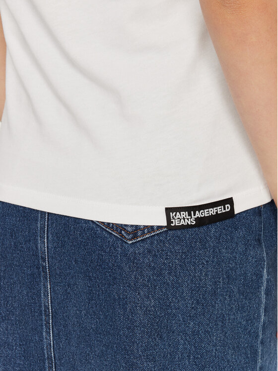 Karl Lagerfeld Jeans Karl Lagerfeld Jeans T-Shirt A1W17004 Λευκό Slim Fit