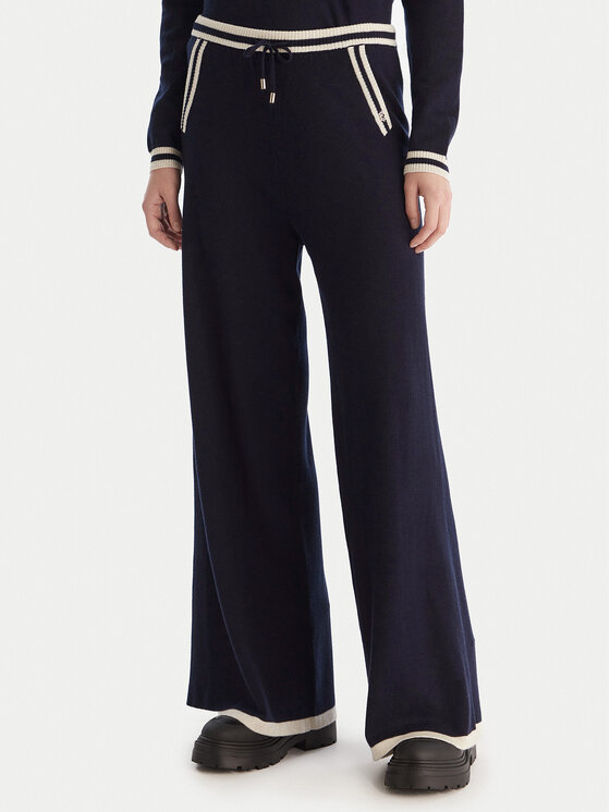 Gaudi Gaudi Pantaloni tricotați 521BD23001 Bleumarin Wide Leg