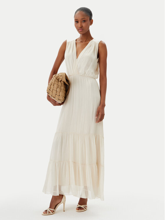 Haveone Haveone Poletna obleka AFF-N005 Écru Loose Fit
