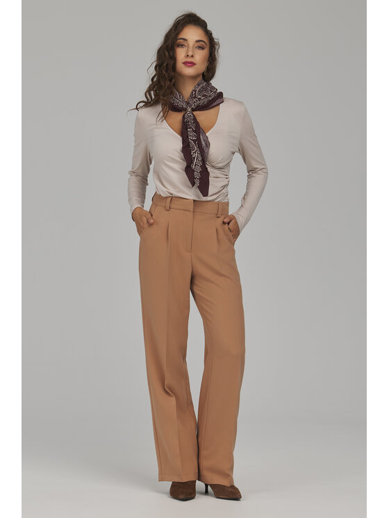 NIFE NIFE Spodnie materiałowe SD143 Beżowy Straight Fit