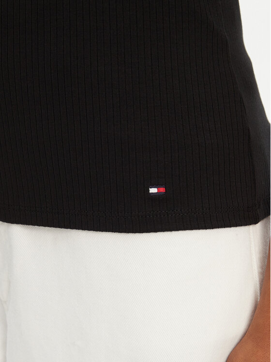 Tommy Hilfiger Tommy Hilfiger Top WW0WW45444 Czarny Slim Fit