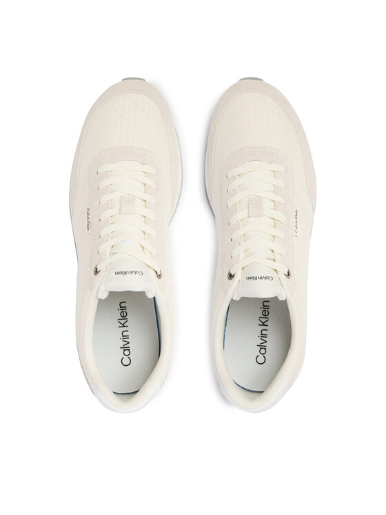 Calvin Klein Calvin Klein Sneakersy Retro Runner Ripstop Aop Ny HM0HM02140 Écru
