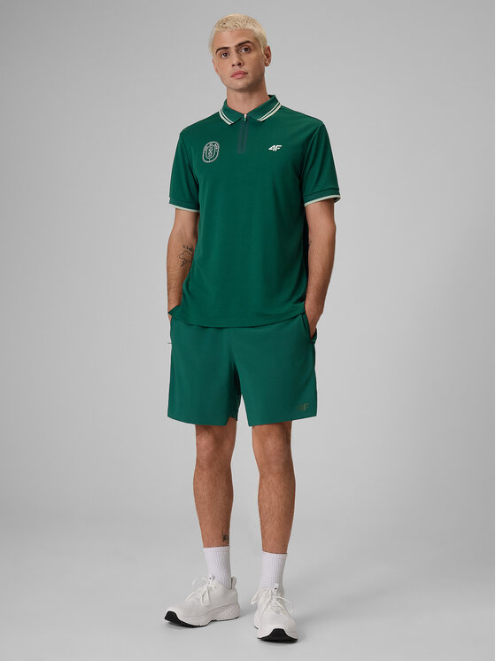 4F 4F Szorty sportowe SERVE & SMASH Zielony ciemny Regular Fit