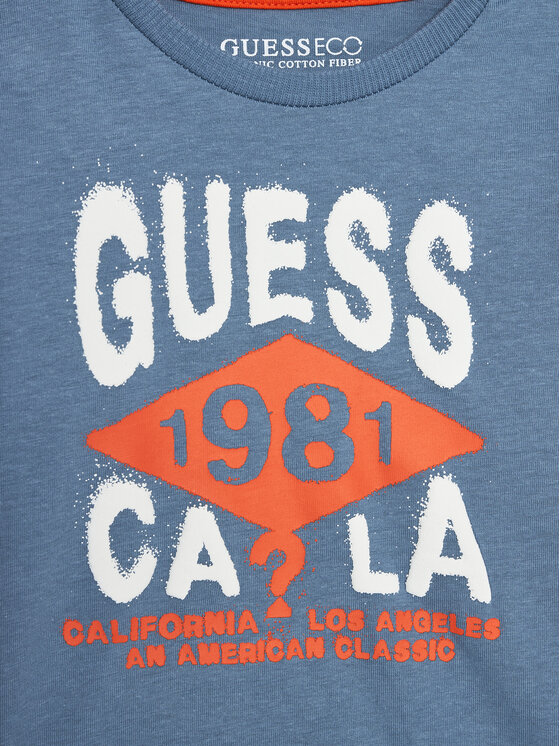 Guess Guess Μπλουζάκι N4BI01I3Z14 Μπλε Regular Fit