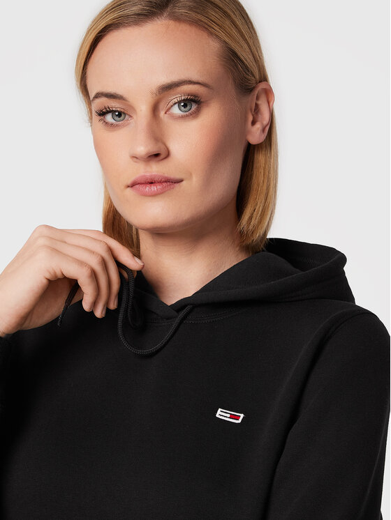 Tommy Jeans Tommy Jeans Bluza Fleece Hoodie DW0DW09228 Czarny Regular Fit