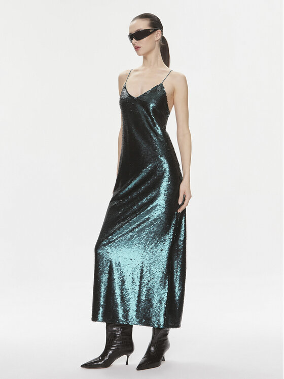 Samsøe Samsøe Samsøe Samsøe Koktel haljina Sally F23400083 Zelena Regular Fit