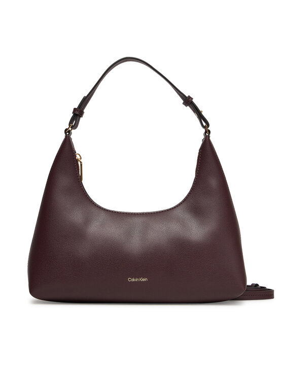 Calvin Klein Torebka Foil Logo Conv Shoulder Bag LV04F3272G Bordowy
