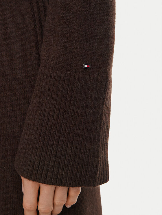 Tommy Hilfiger Tommy Hilfiger Kootud kleit Scoop WW0WW52306 Tumepruun Regular Fit
