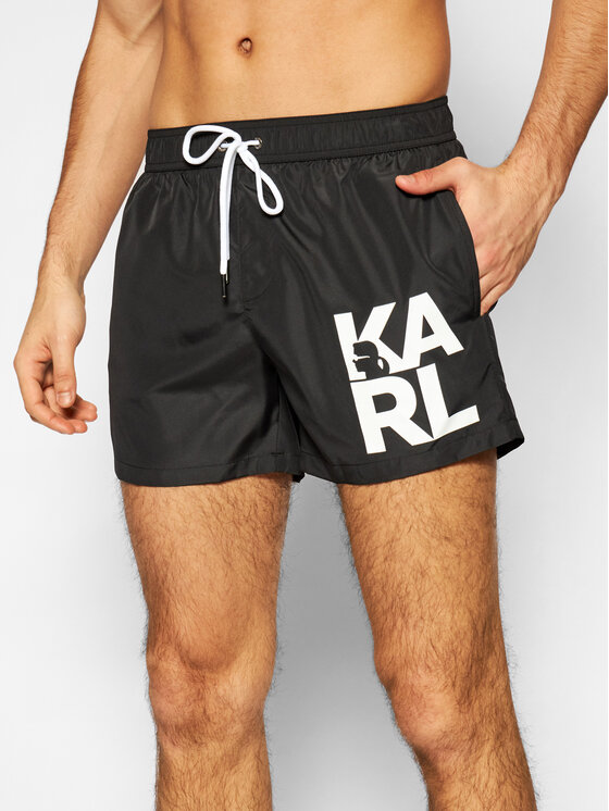 KARL LAGERFELD KARL LAGERFELD Pantaloncini da bagno Classic KL21MBS02 Nero Regular Fit