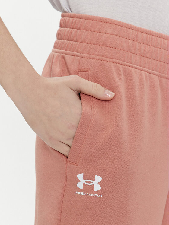 Under Armour Under Armour Sportinės kelnės Ua Rival Terry Crop Wide Leg 1382737-696 Rožinė Loose Fit