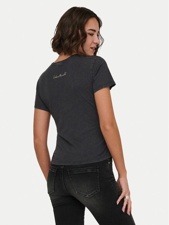ONLY ONLY T-krekls Lucy 15346760 Melns Regular Fit
