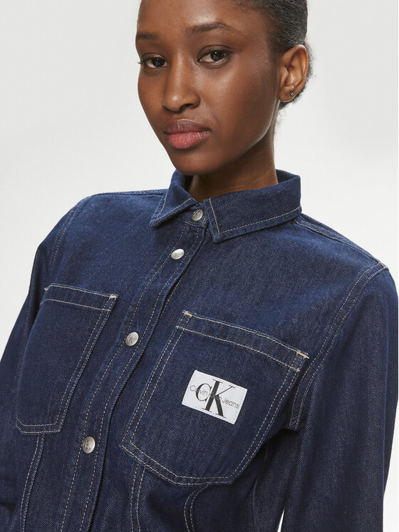 Calvin Klein Jeans Calvin Klein Jeans džínsová košeľa Lean J20J222825 Modrá Slim Fit