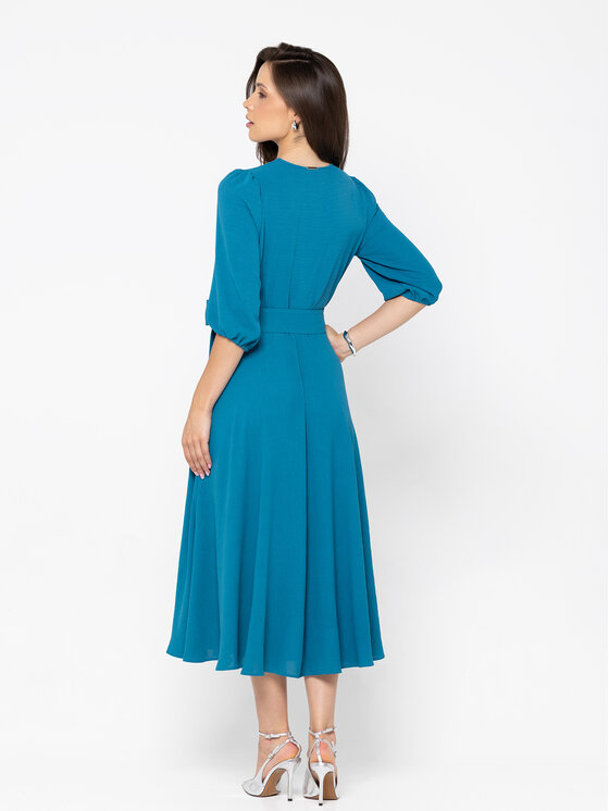LIDIA KALITA LIDIA KALITA Sukienka koktajlowa Ophélie Turkusowy Flare Fit