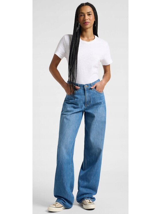 Lee Lee Jeansy Rider Loose Niebieski Loose Fit