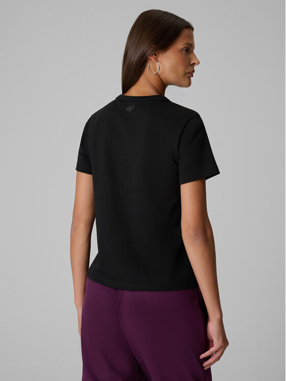 4F 4F T-Shirt BASIC+ Czarny Regular Fit