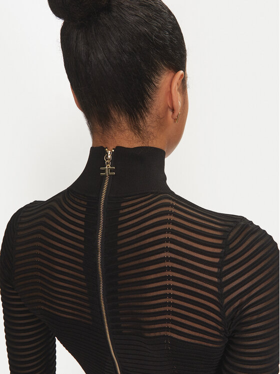 Elisabetta Franchi Elisabetta Franchi Každodenné šaty AM-02B-46E2-V400 Čierna Slim Fit