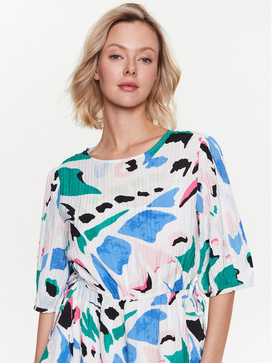 s.Oliver s.Oliver Vsakodnevna obleka 2128417 Bela Relaxed Fit