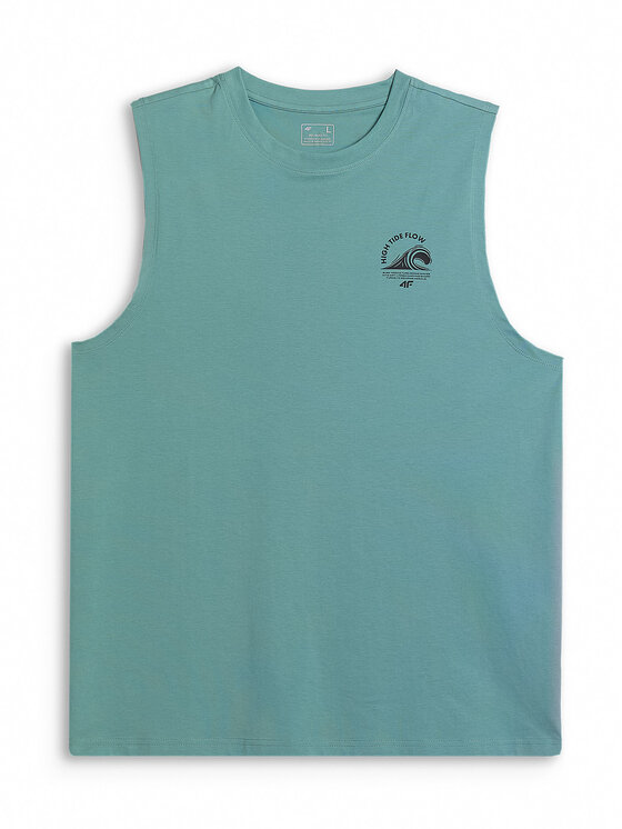 4F 4F Tank top CATCH THE WAVE Turkusowy Standard Fit