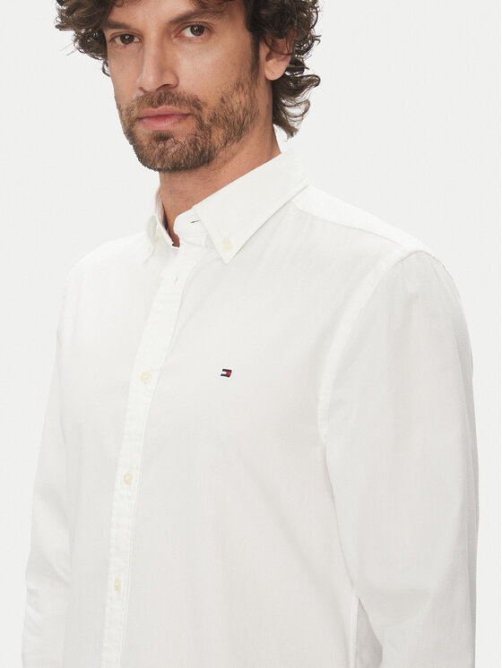 Tommy Hilfiger Tommy Hilfiger Πουκάμισο MW0MW38556 Λευκό Slim Fit
