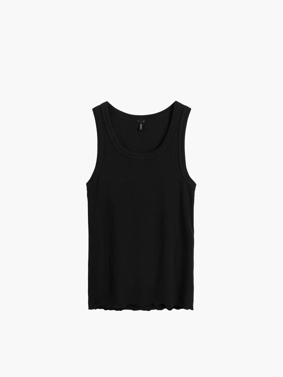 Atlantic Atlantic Top Ribbed Czarny Regular Fit