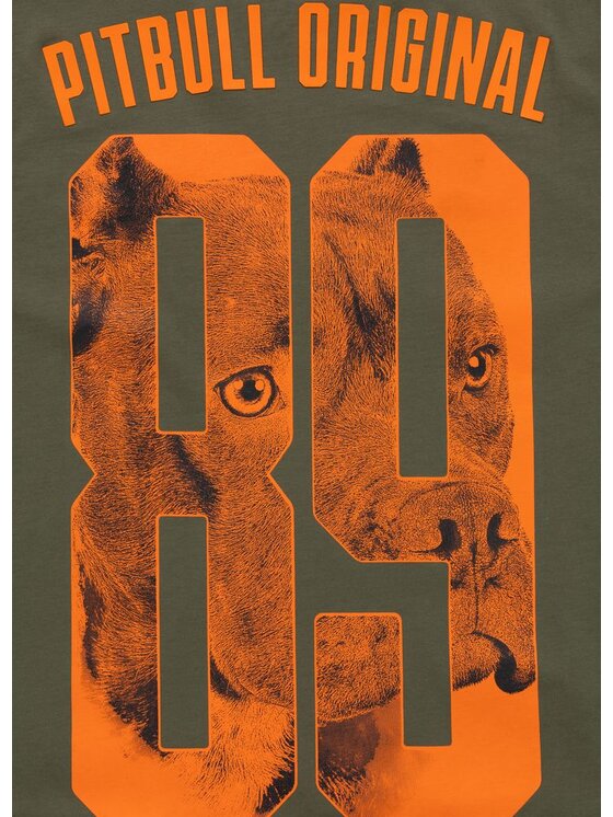 PITBULL PITBULL T-Shirt Koszulka męska EIGHTY NINE DOG S Zielony Regular Fit