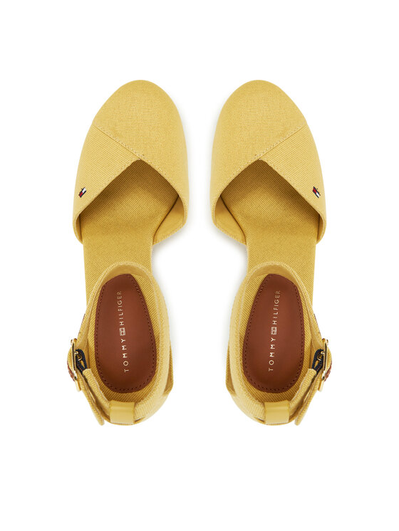 Tommy Hilfiger Tommy Hilfiger Półbuty Flag High Wedge Espad Closed Toe FW0FW08494 Żółty