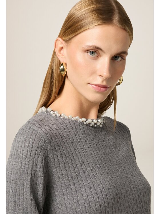 Oltre Oltre Cardigan M330J005070N013 Grigio Regular Fit