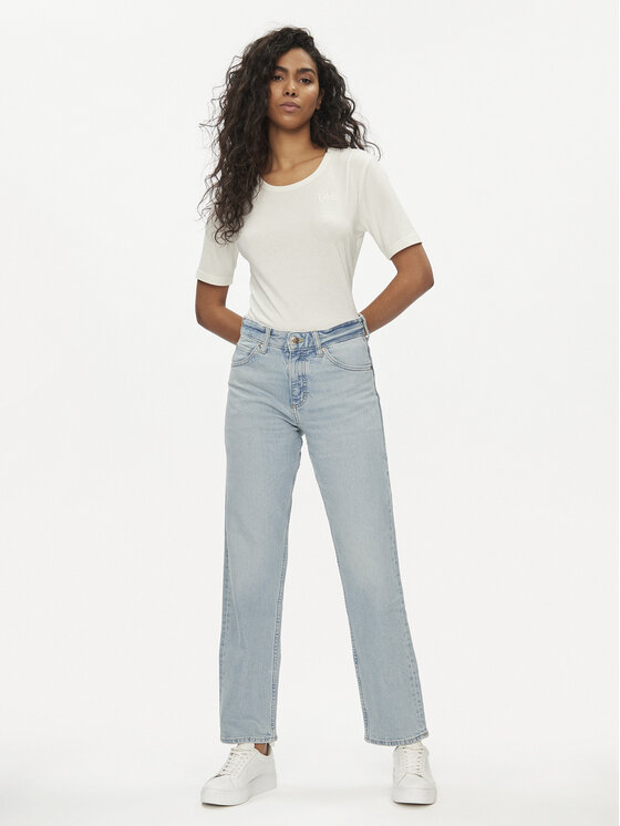 Lee Lee Póló Elbow 112350601 Ekru Slim Fit
