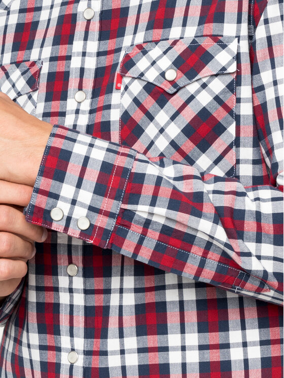 Camicia Barstow Denim 65816-0330 Bordeaux Slim Fit...