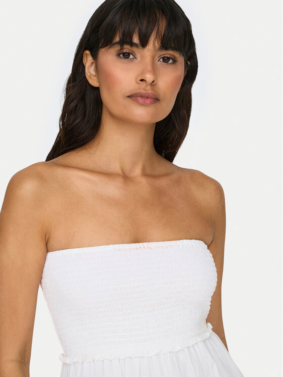ONLY ONLY Rochie de vară Claudia 15343044 Alb Regular Fit