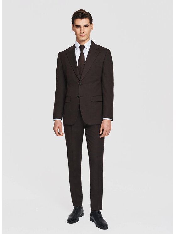 Pako Lorente Pako Lorente Spodnie garniturowe P26SF-6G-013 Brązowy Slim Fit