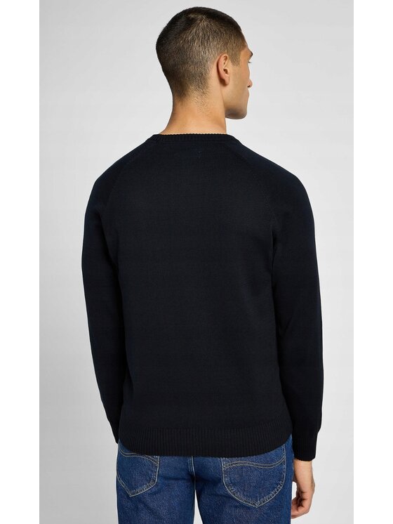 Lee Lee Sweter Clean Raglan Sweater Czarny Slim Fit