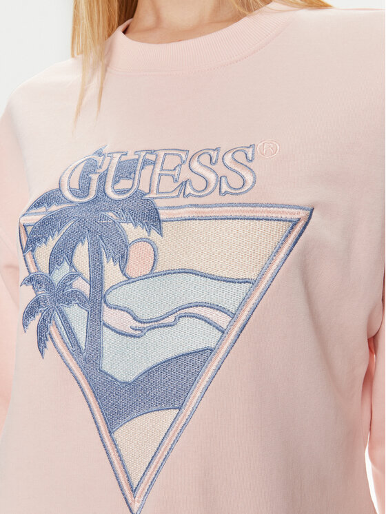 Guess Guess Bluza W4GQ11 KBK32 Różowy Relaxed Fit