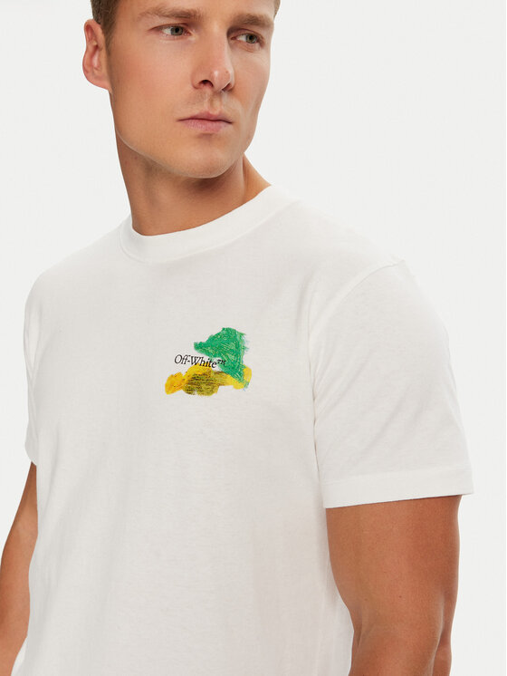 Off-White Off-White T-Shirt OMAA027S23JER0040184 Λευκό Regular Fit