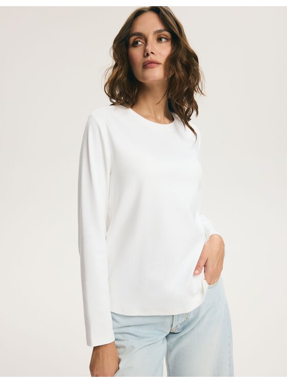 Esotiq Esotiq Bluzka 46061 Biały Regular Fit