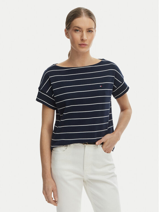Tommy Hilfiger Tricou WW0WW49723 Bleumarin Loose Fit