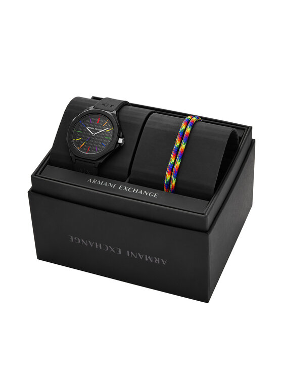 Set de ceas și brățară Armani Exchange Andrea Gift Set AX7158SET Negru
