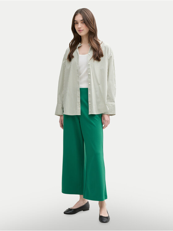 Tom Tailor Denim Tom Tailor Denim Culottes nohavice 1042304 Zelená Relaxed Fit