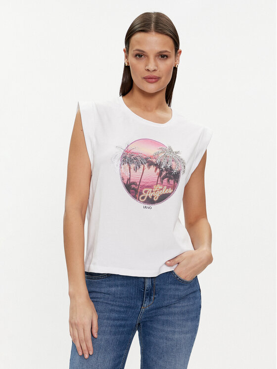 Liu Jo Liu Jo Tricou MA4332 J5003 Alb Regular Fit