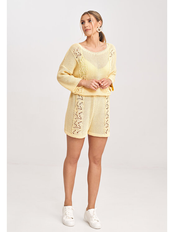 FIGL FIGL Sweter M995 Żółty Regular Fit