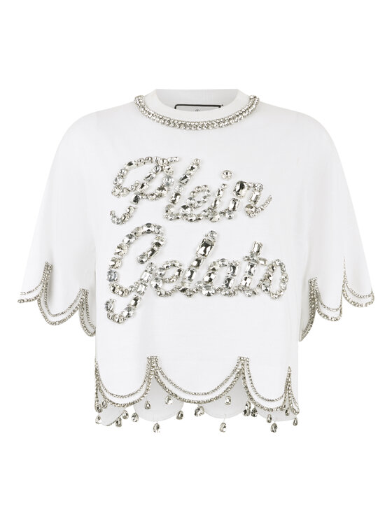 PHILIPP PLEIN PHILIPP PLEIN T-Shirt 30532 Biały Over Fit