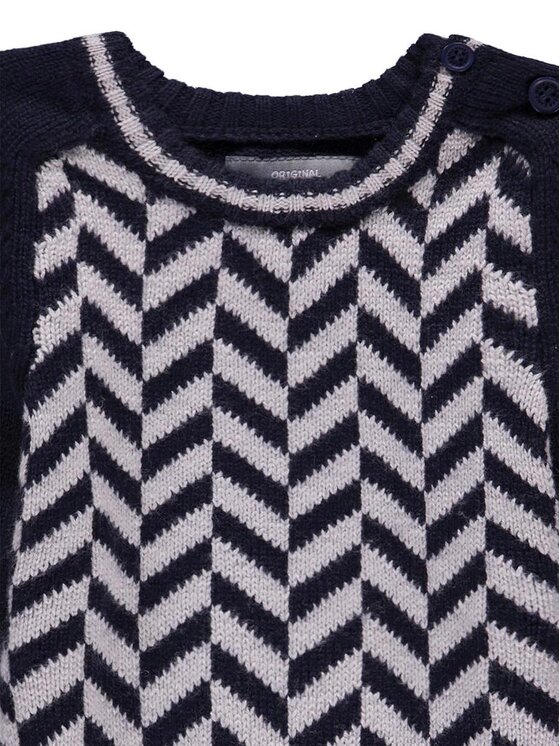 Kanz Kanz Sweter 1842857-3000 Granatowy Basic Fit