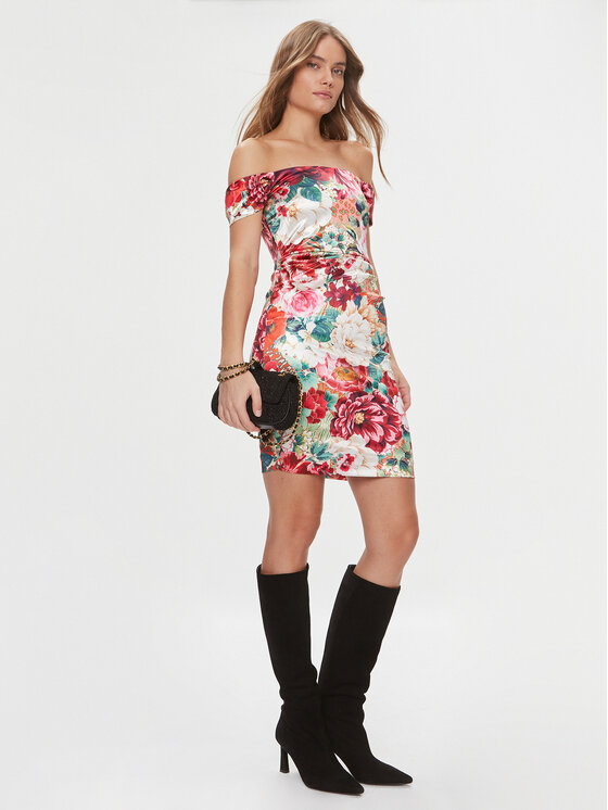 Guess Guess Sukienka koktajlowa W4RK62 KBSQ0 Kolorowy Slim Fit