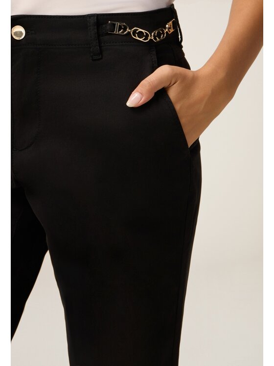 Oltre Oltre Spodnie materiałowe P722R008636N033 Czarny Regular Fit
