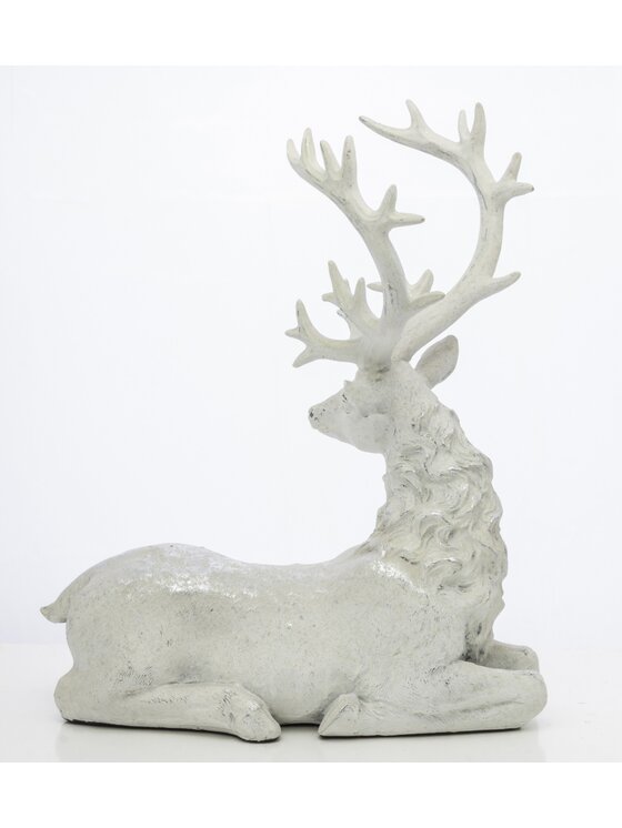 MIAhome MIAhome Figurka leżącego jelenia KARGU-3 Biały