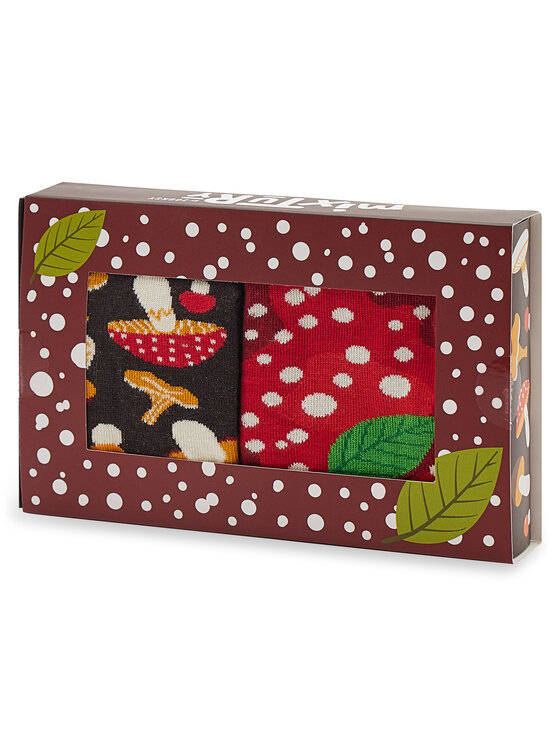 Zooksy Zooksy Zestaw 2 par wysokich skarpet unisex Mixtury Grzybowe Kolorowy
