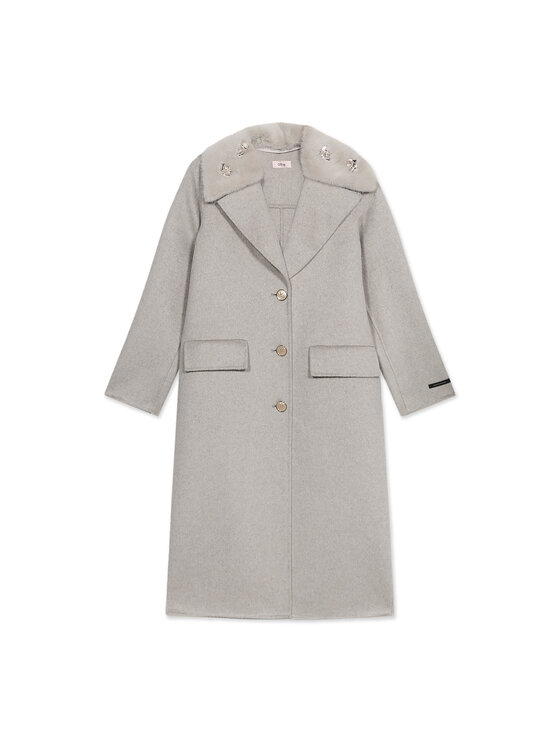 Oltre Oltre Płaszcz zimowy 8019R001317N013 Kremowy Regular Fit