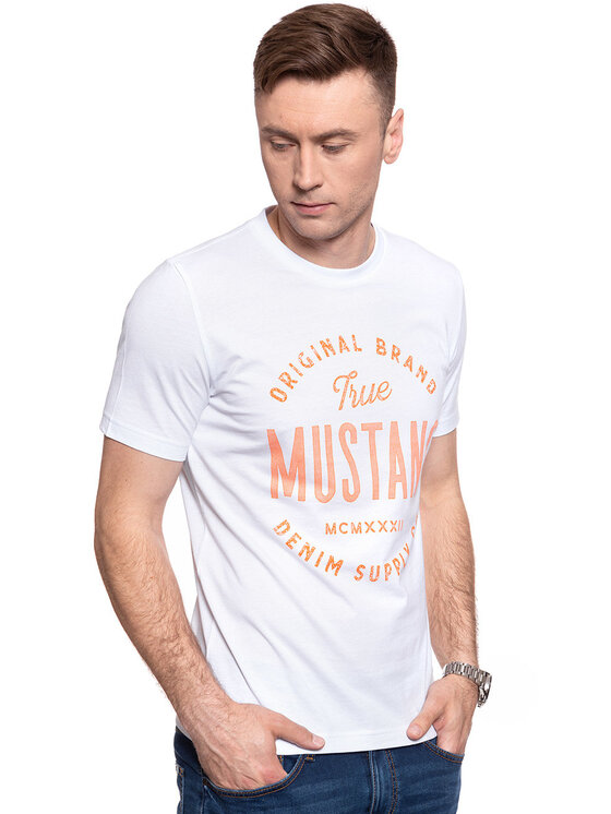 Mustang Mustang T-shirt ALEX C PRINT Bianco Regular Fit